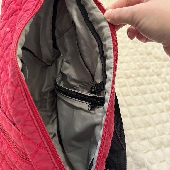 LL Bean Ameribag Healthy Back Bag Sling Backpack ~ Red Quilted Travel Outdoor